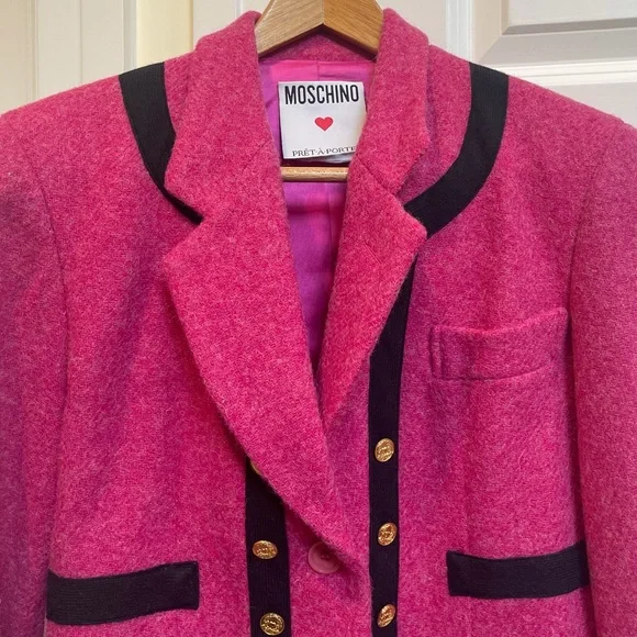 Moschino Pret-A-Porter VINTAGE Magenta Pink Wool Blazer
